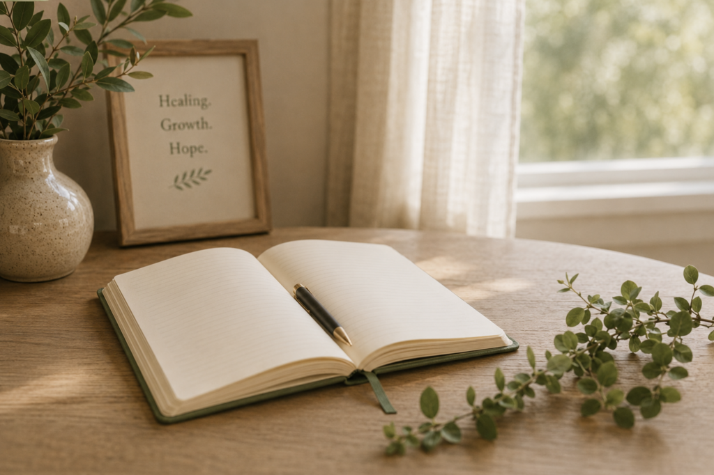 Trauma survivor journaling with Monica Kristen Therapy